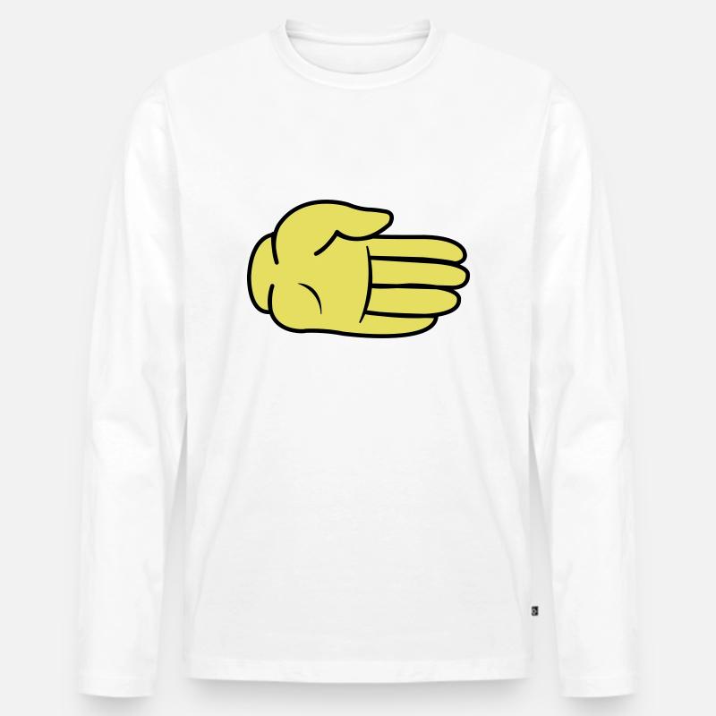 Hand Comic - Männer Premium Bio Langarmshirt - Weiß