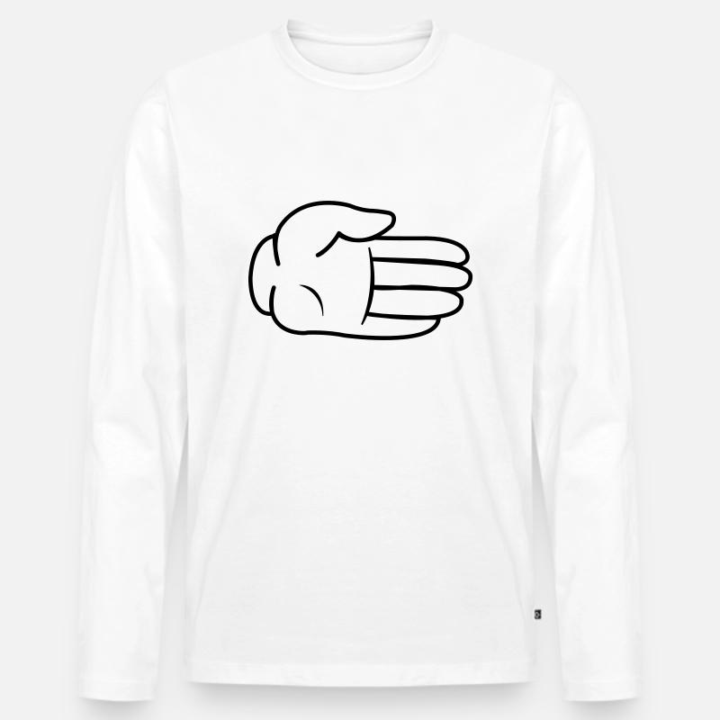 Hand Comic - Männer Premium Bio Langarmshirt - Weiß