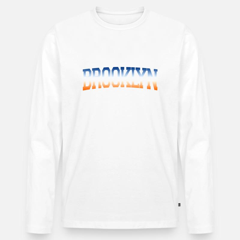Brooklyn - Männer Premium Bio Langarmshirt - Weiß