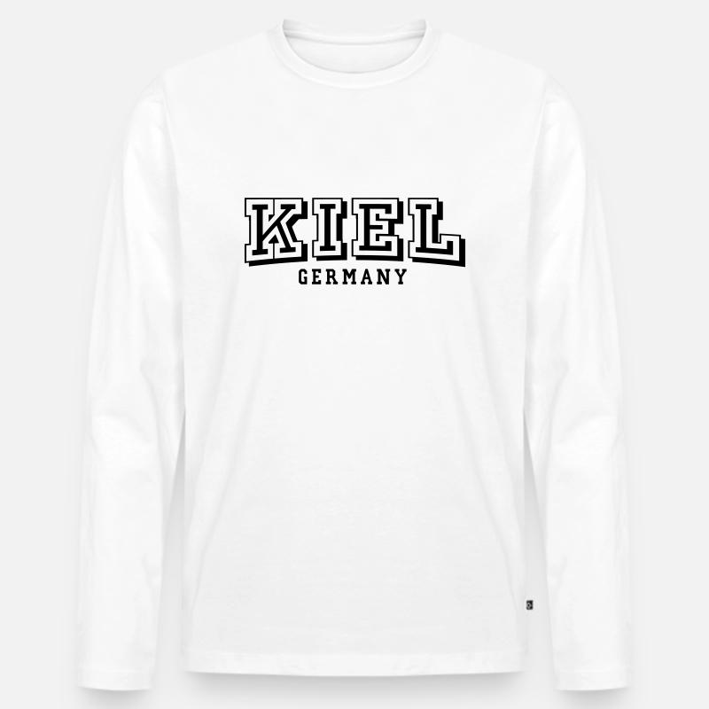 Kiel - Männer Premium Bio Langarmshirt - Weiß