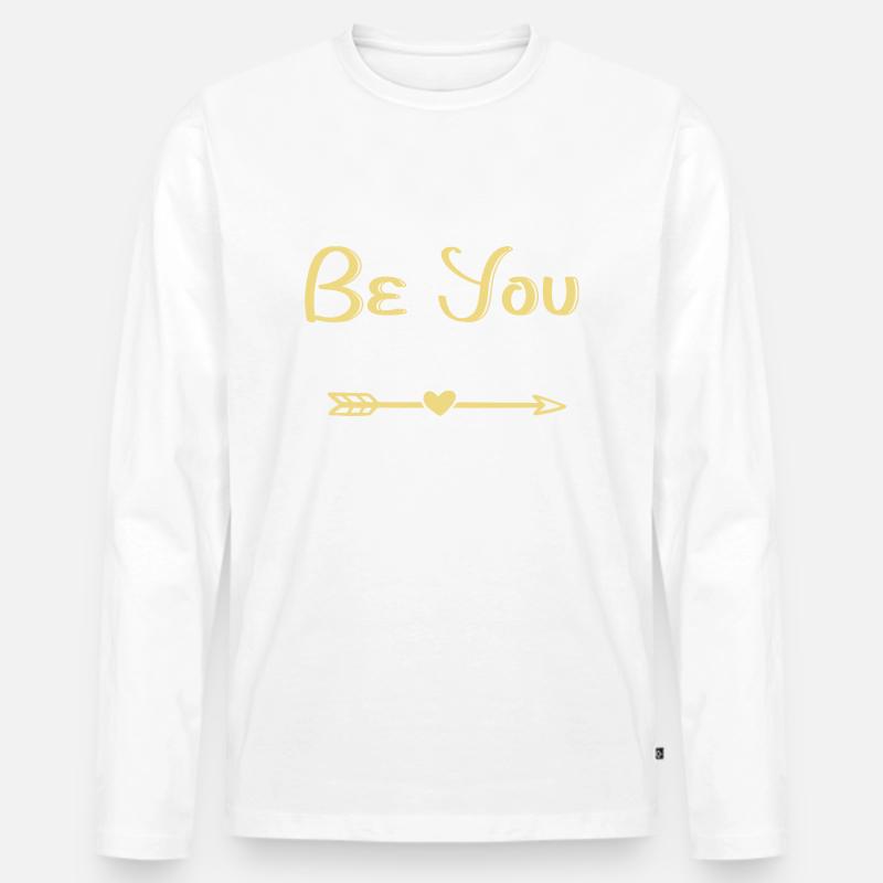 Be You Tiful - Männer Premium Bio Langarmshirt - Weiß