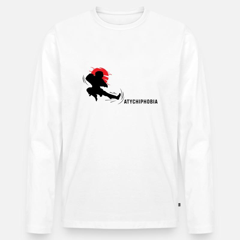 Atychiphobie - kick it - Männer Premium Bio Langarmshirt - Weiß