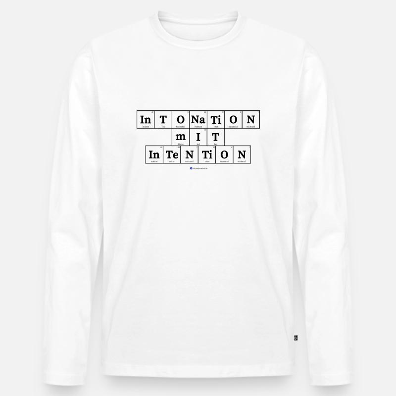 Intonation mit Intention (helle Stoffe) - Männer Premium Bio Langarmshirt - Weiß