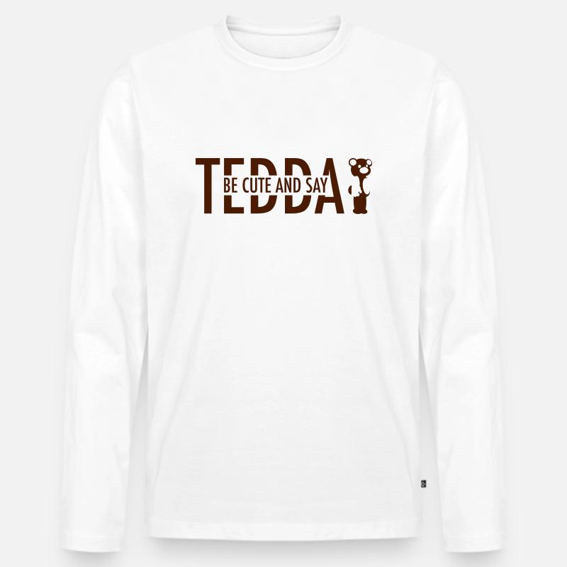 TEDDAY 1 - Männer Premium Bio Langarmshirt - Weiß