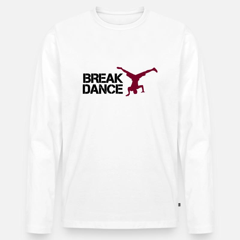 break dance - Männer Premium Bio Langarmshirt - Weiß
