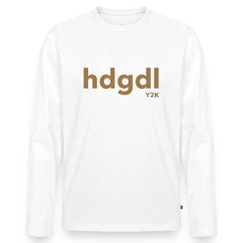 hdgdl hab dich ganz doll lieb Y2k braun - Männer Premium Bio Langarmshirt - Weiß - Vorne - Nico (187cm)