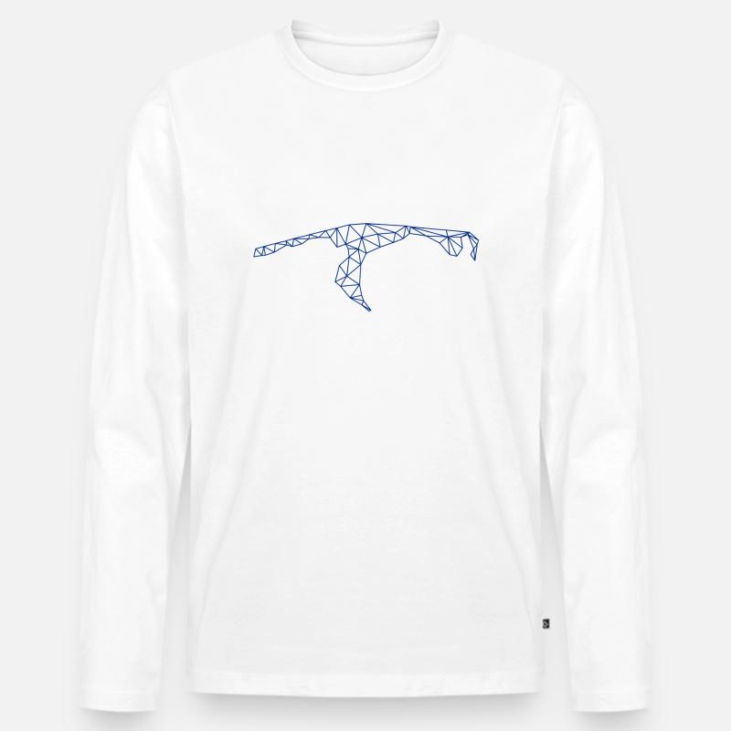Sylt | Polygon | Blau - Männer Premium Bio Langarmshirt - Weiß
