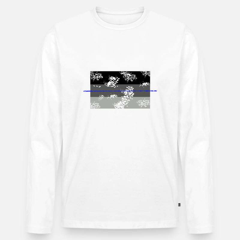 Shadow used blueline - Männer Premium Bio Langarmshirt - Weiß