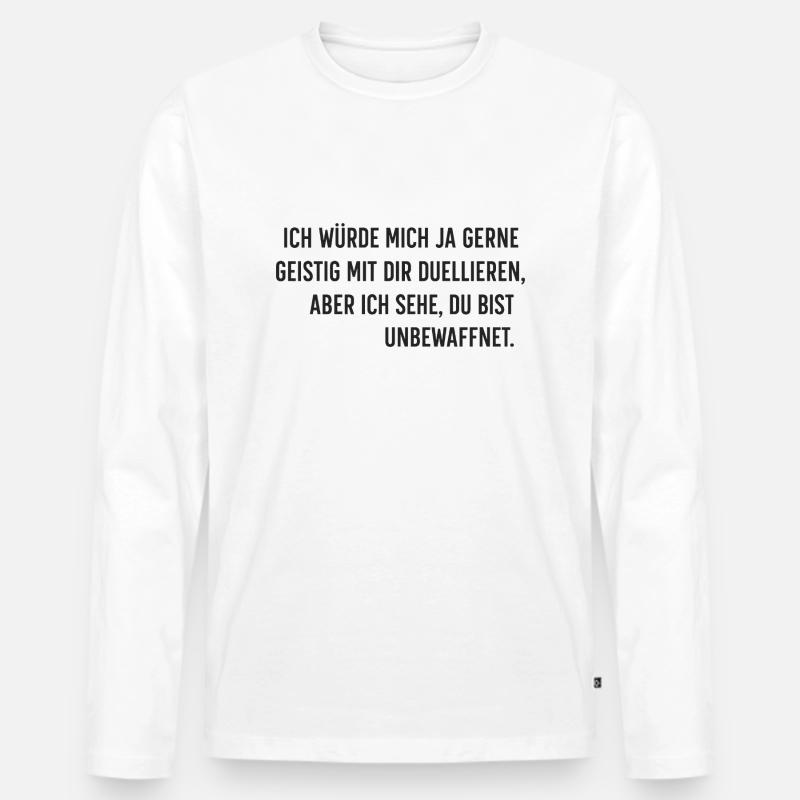 Geistig Duellieren - Männer Premium Bio Langarmshirt - Weiß