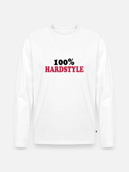 Hardstyle - Männer Premium Bio Langarmshirt - Weiß
