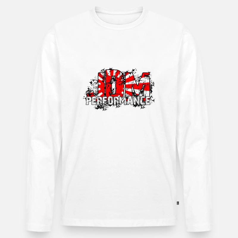 JDM PERFORMANCE - Männer Premium Bio Langarmshirt - Weiß
