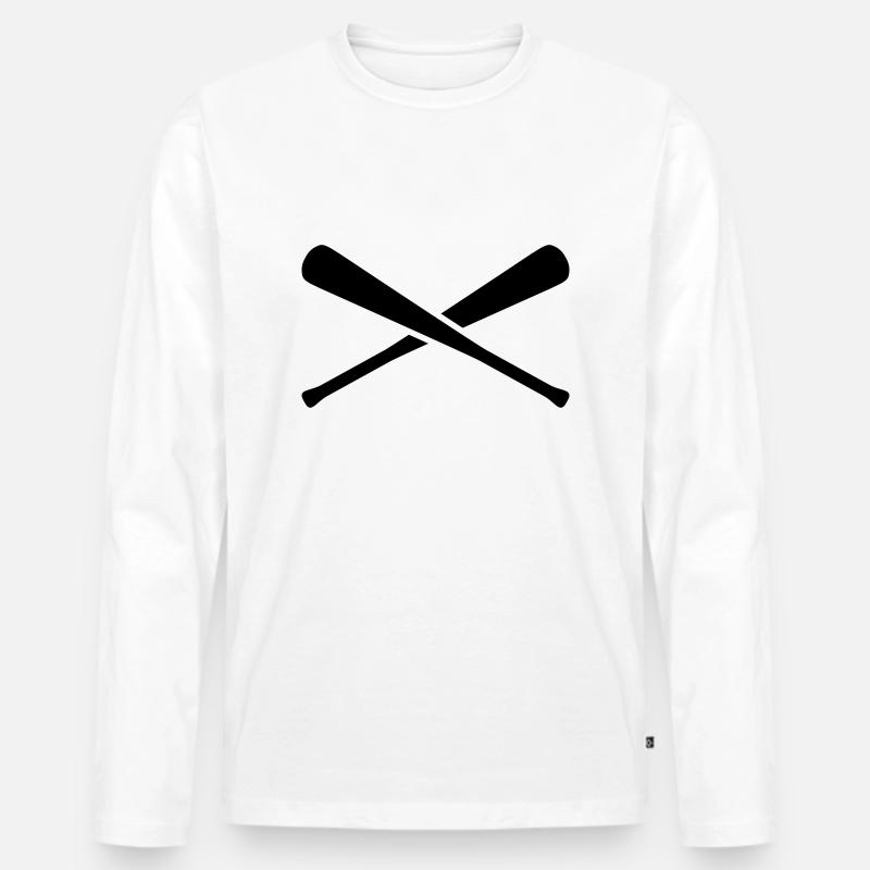 baseball_x_1c - Männer Premium Bio Langarmshirt - Weiß
