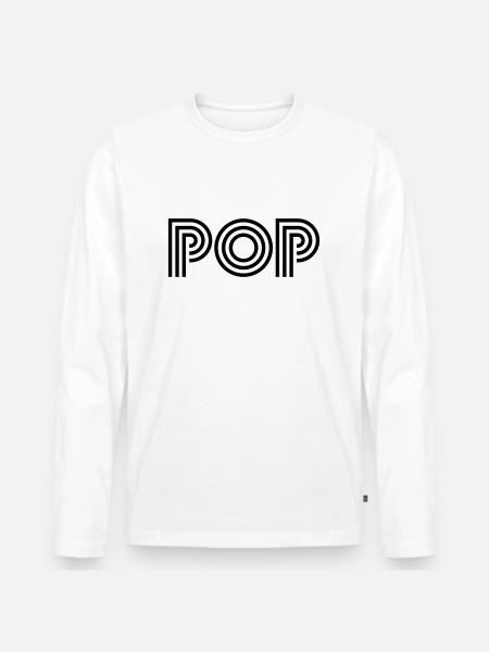 pop - Men's Premium Organic Long Sleeve Shirt - white