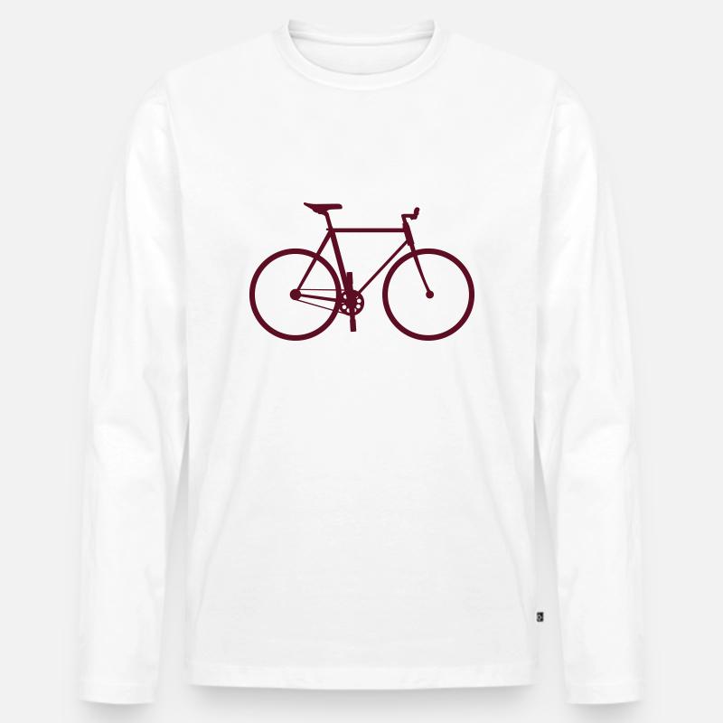Fahrrad einfach - Männer Premium Bio Langarmshirt - Weiß