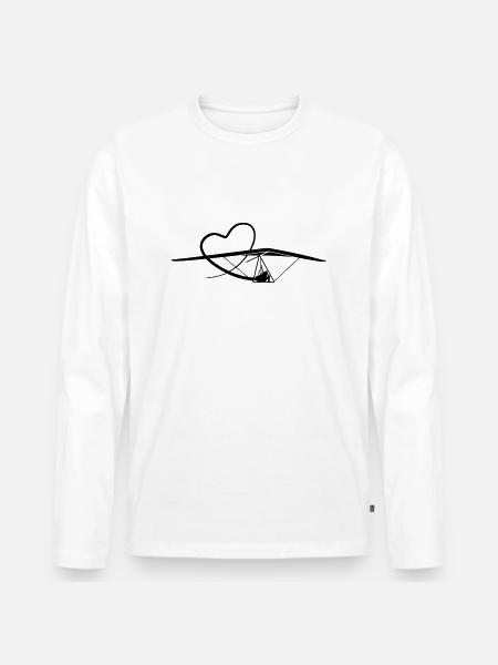heart hanggliding - Men's Premium Organic Long Sleeve Shirt - white