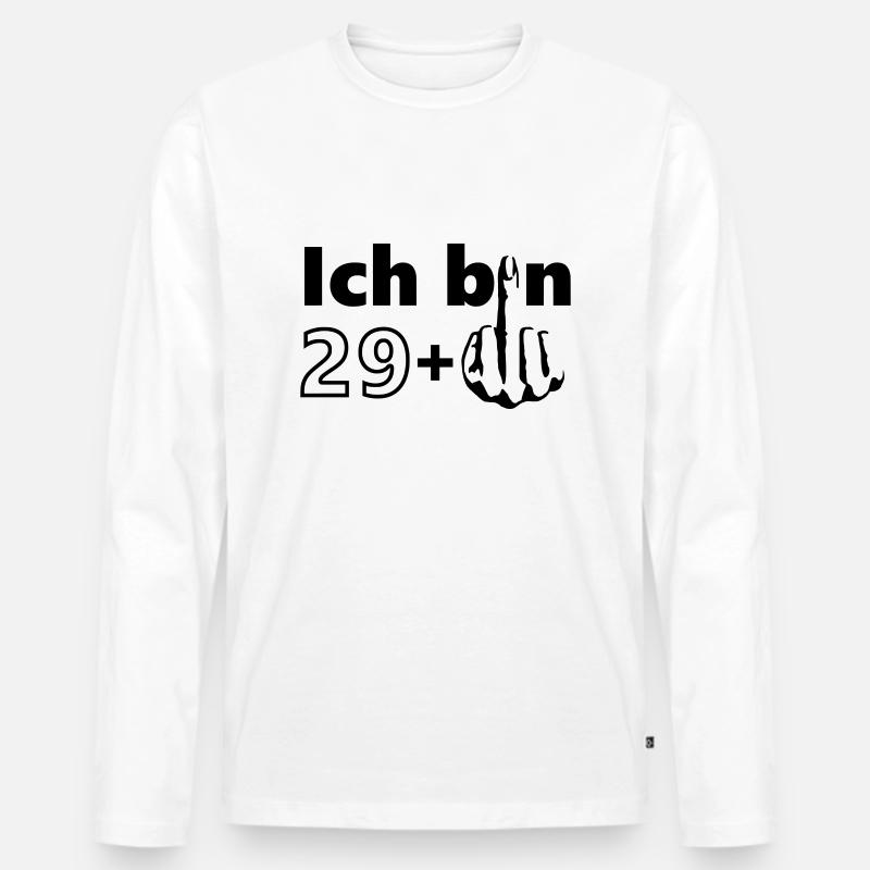 Ich bin 29 + - Männer Premium Bio Langarmshirt - Weiß