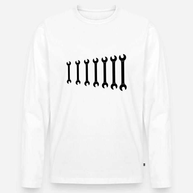 Schraubenschlüssel - Männer Premium Bio Langarmshirt - Weiß