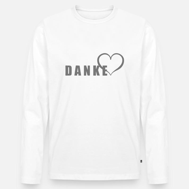 DANKE - TimotheeDesign - Männer Premium Bio Langarmshirt - Weiß