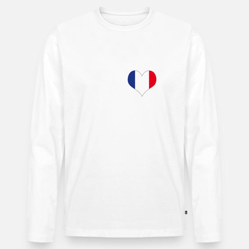 Ich liebe jean-luc - Männer Premium Bio Langarmshirt - Weiß
