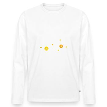 WITZ ATOMIQUE DRÔLE | NERD ÉLECTRON POSITIF DRÔLE - T-shirt manches longues Premium bio Homme - blanc - Devant - Nico (187cm)
