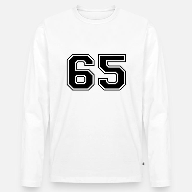 65 - Männer Premium Bio Langarmshirt - Weiß