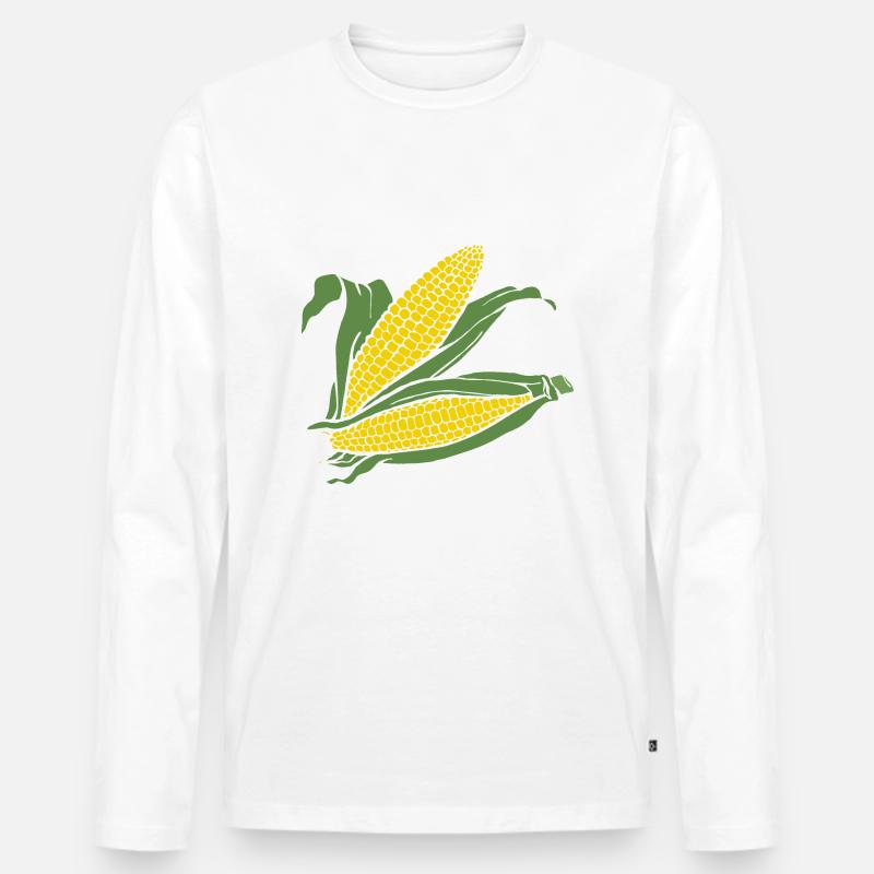 Mais - Männer Premium Bio Langarmshirt - Weiß