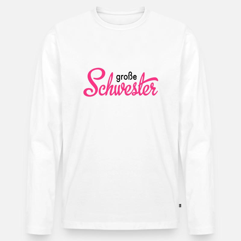 große Schwester - Männer Premium Bio Langarmshirt - Weiß