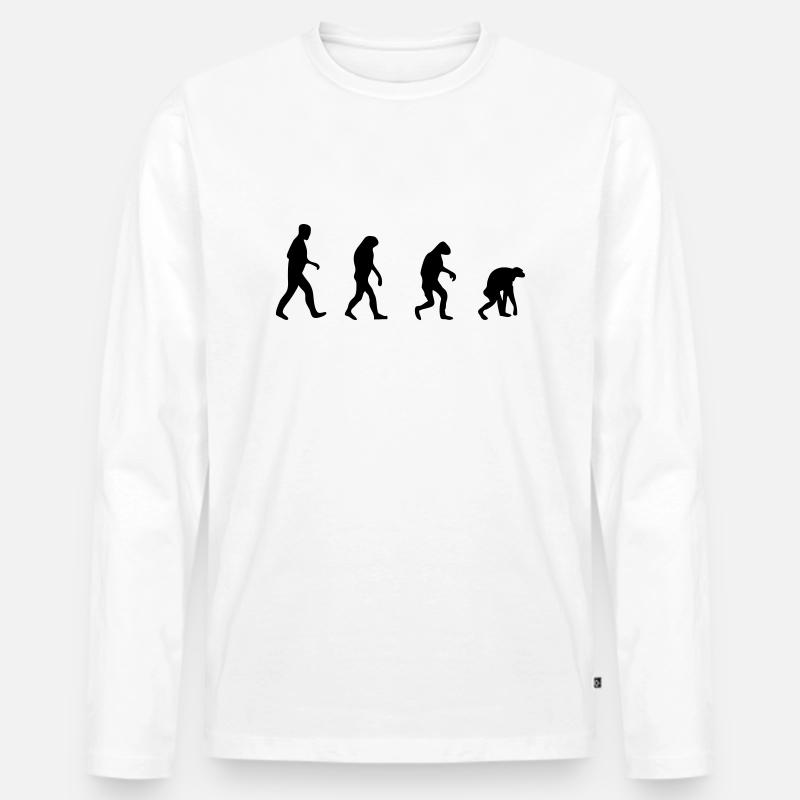 evolution backwards - Men's Premium Organic Long Sleeve Shirt - white