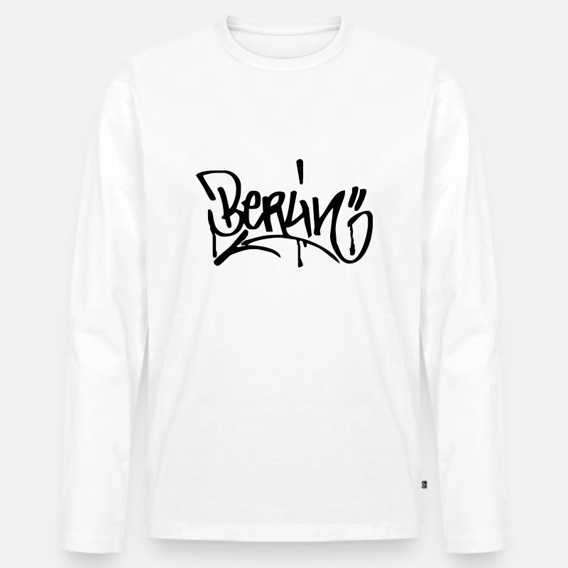 Berlin Graffiti Fanshirt - Männer Premium Bio Langarmshirt - Weiß