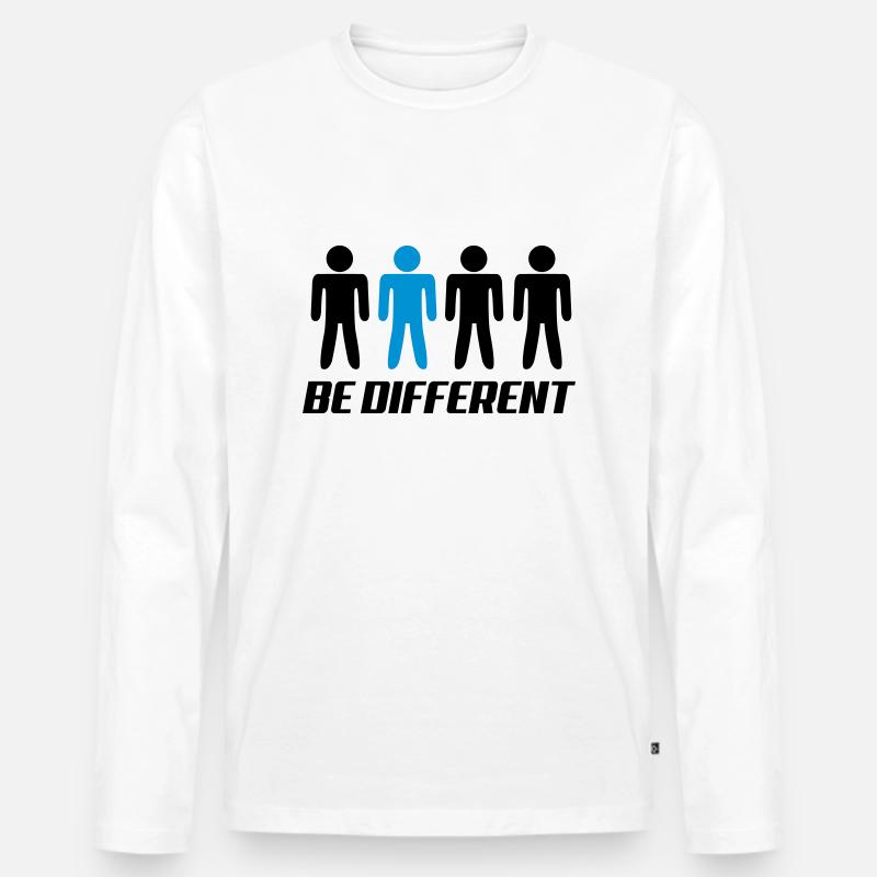 be_different - Männer Premium Bio Langarmshirt - Weiß