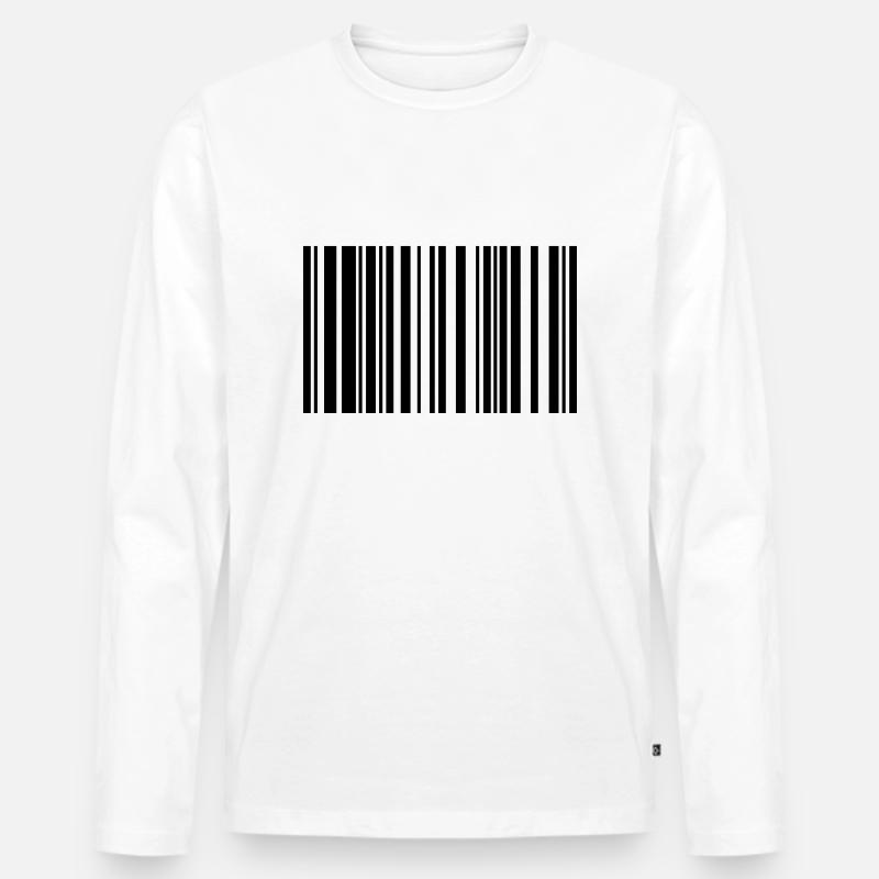 Barcode - Men's Premium Organic Long Sleeve Shirt - white