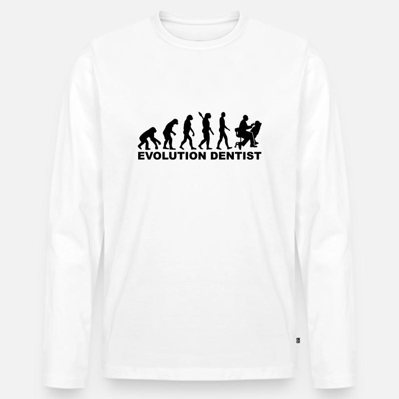 Evolution Dentist - T-shirt manches longues Premium bio Homme - blanc