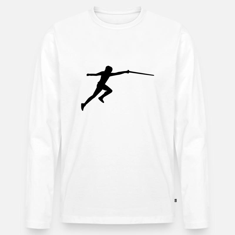 Fechten - Männer Premium Bio Langarmshirt - Weiß