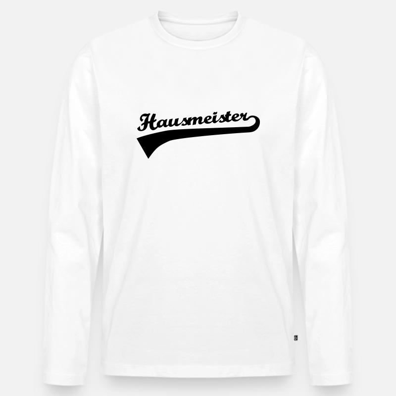 Hausmeister - Männer Premium Bio Langarmshirt - Weiß