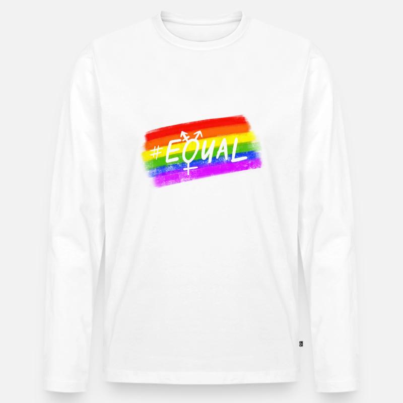 Equal Pride - Männer Premium Bio Langarmshirt - Weiß