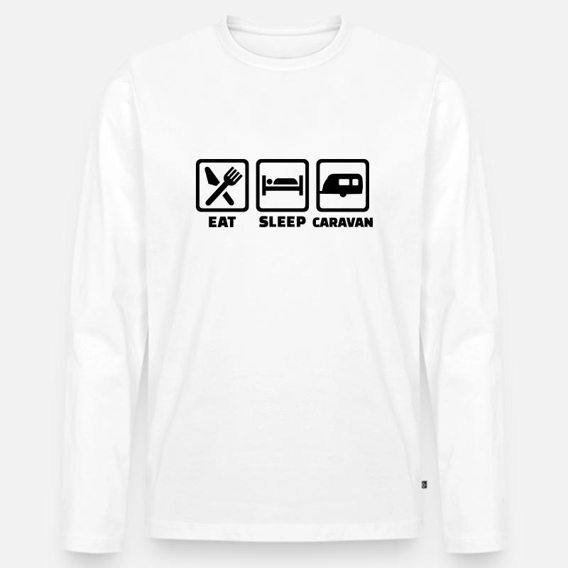 Caravan - Männer Premium Bio Langarmshirt - Weiß
