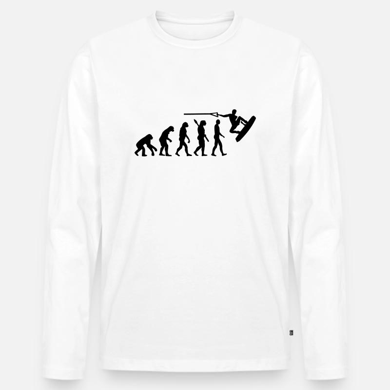 Evolution Wakeboard - Men's Premium Organic Long Sleeve Shirt - white