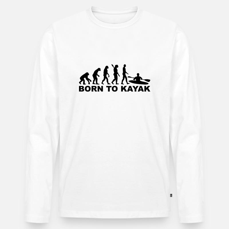 Kajak - Männer Premium Bio Langarmshirt - Weiß