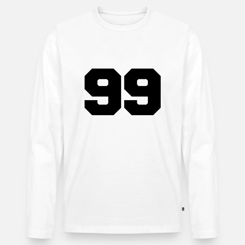 99 - Männer Premium Bio Langarmshirt - Weiß