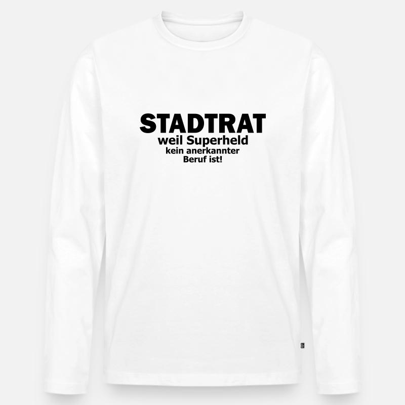 stadtrat - Männer Premium Bio Langarmshirt - Weiß