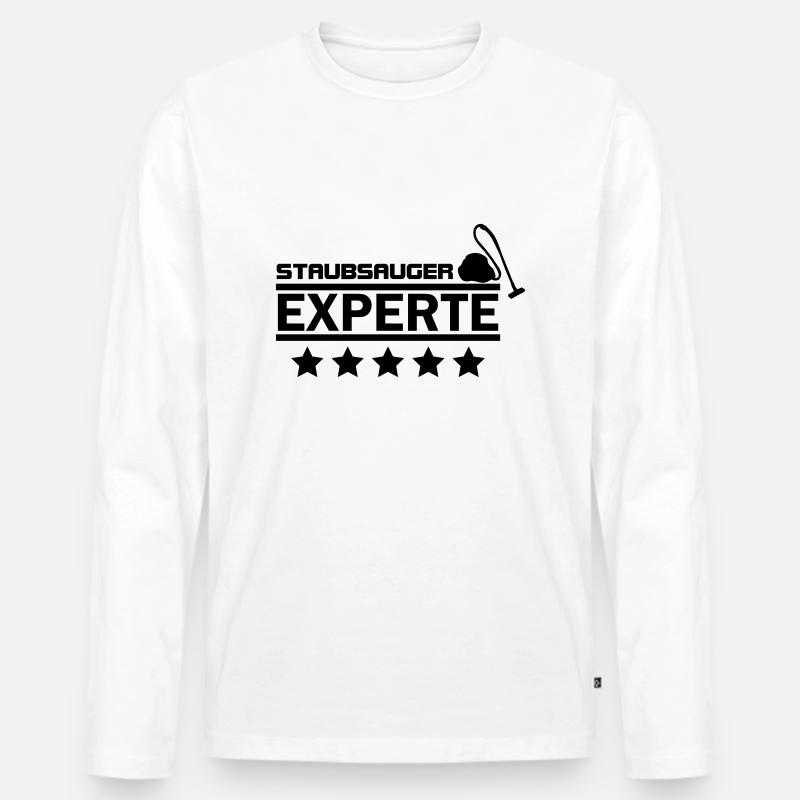 staubsauger experte - Männer Premium Bio Langarmshirt - Weiß