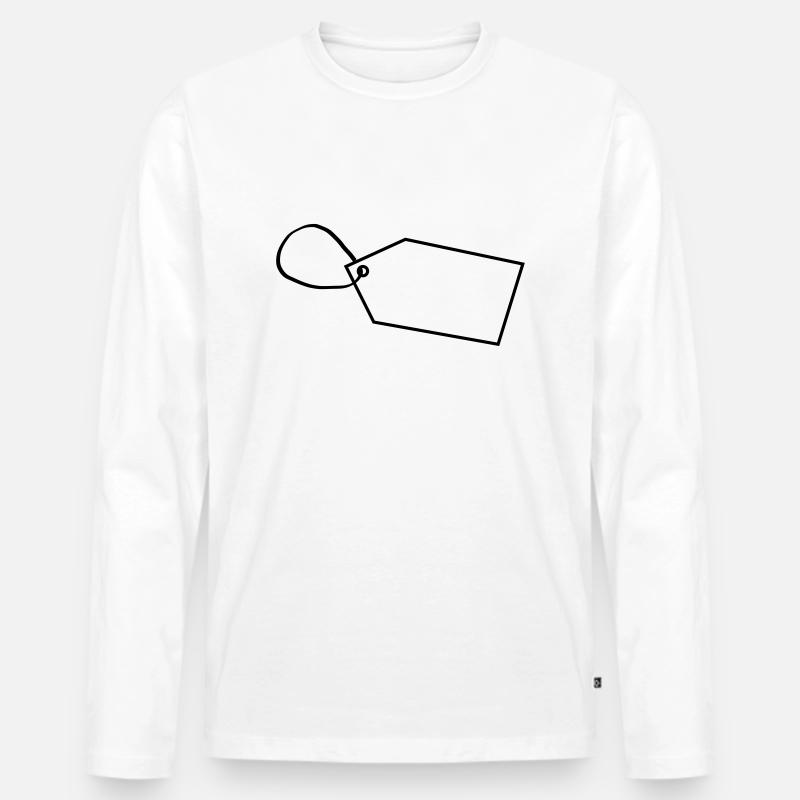 Etikette - Männer Premium Bio Langarmshirt - Weiß