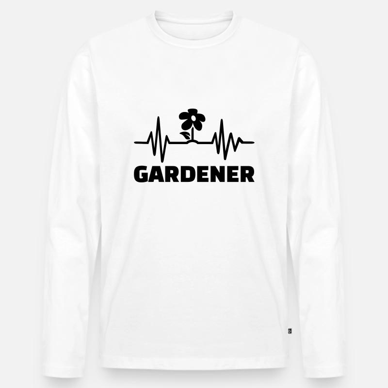 Gärtner - Männer Premium Bio Langarmshirt - Weiß