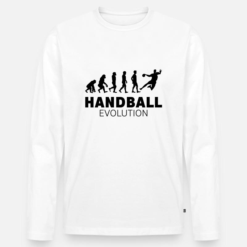 HANDBALL EVOLUTION MANN - Männer Premium Bio Langarmshirt - Weiß