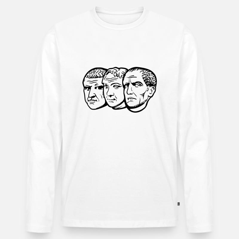 Triumvirat - Männer Premium Bio Langarmshirt - Weiß