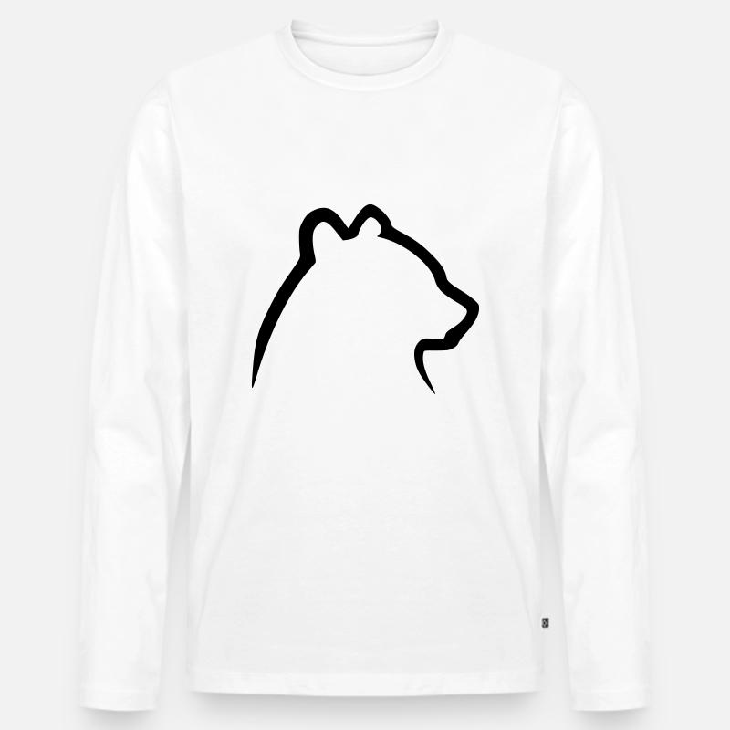 Bär 1 - Männer Premium Bio Langarmshirt - Weiß