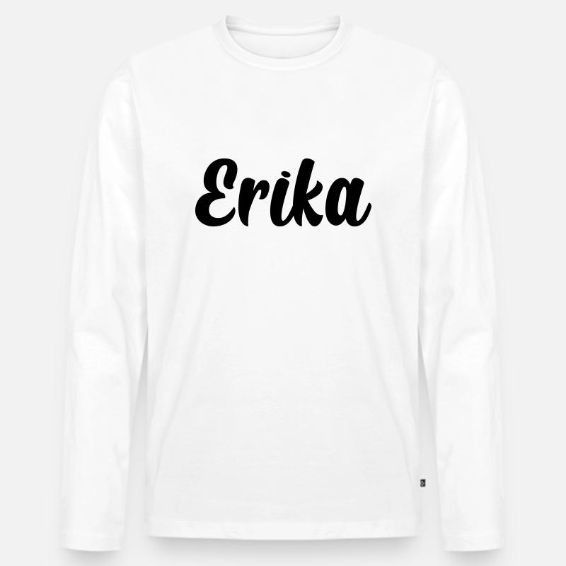 Erika - Männer Premium Bio Langarmshirt - Weiß
