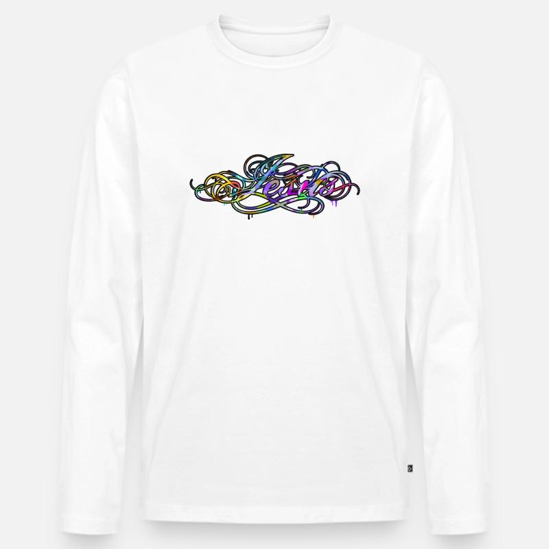 Jesus Graffiti Calligraphy - Männer Premium Bio Langarmshirt - Weiß