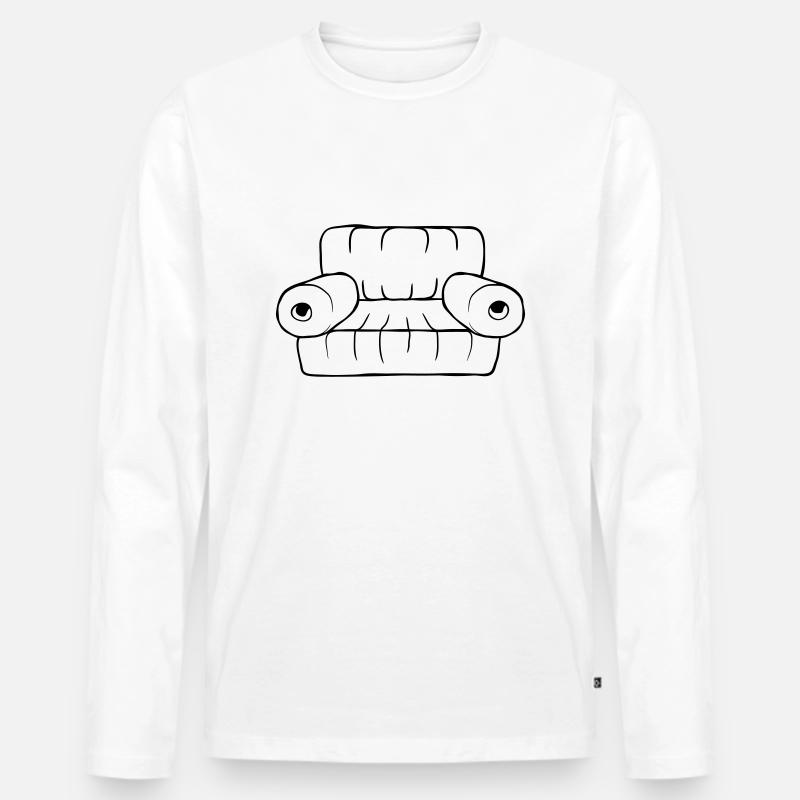 Couch Sofa Wohnzimmer Möbel - Männer Premium Bio Langarmshirt - Weiß