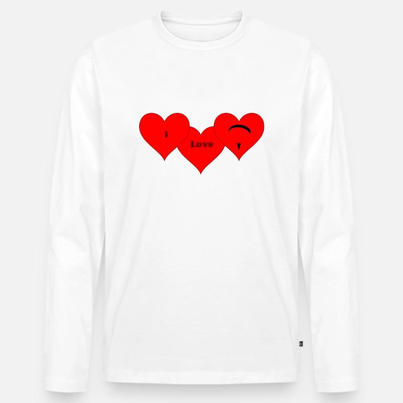 3 Herze - Männer Premium Bio Langarmshirt - Weiß